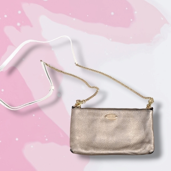 COACH PEBBLE LEATHER WALLET/CROSSBODY - Picture 1 of 15